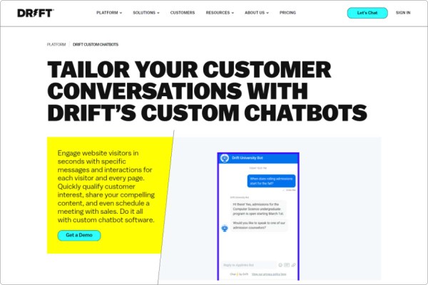 drift is an artificial intelligence-powered sales assistant