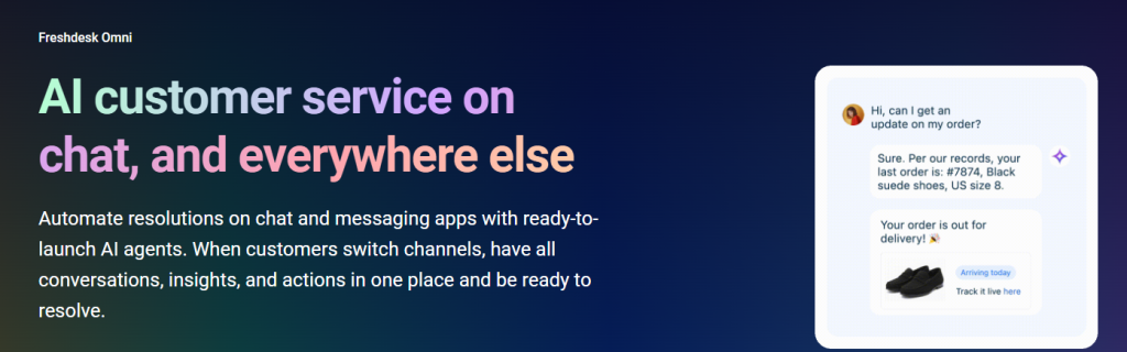 Freshchat: Best for teams up to 10 agents wanting free forever live chat with ticketing and basic AI potential.