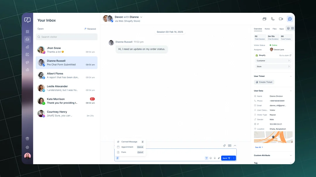 Canned Responses Live Chat
