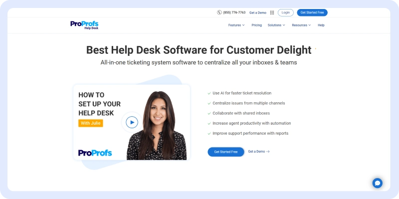 proprofs - Best for teams using live chat for basic inquiries about sales