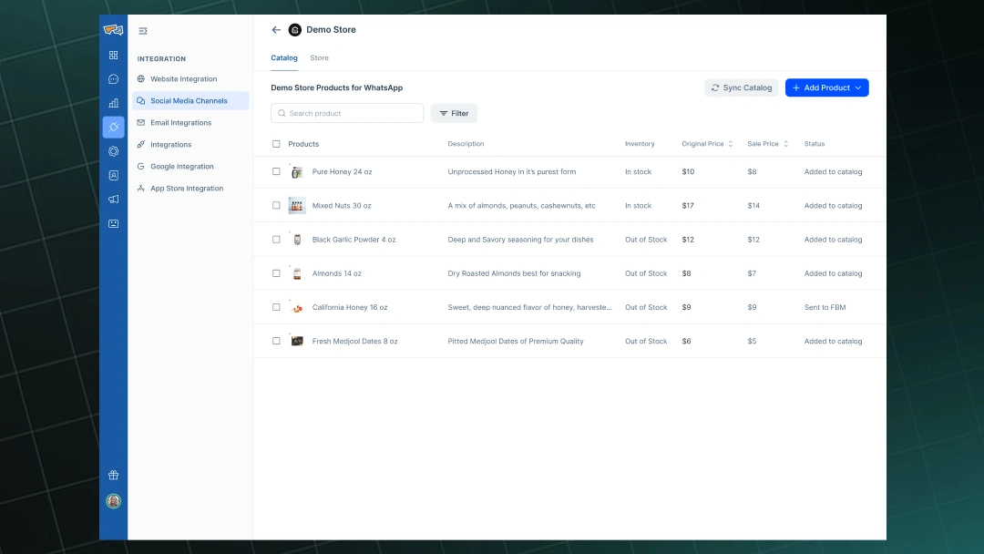 REVE Chat Catalog and Carousel